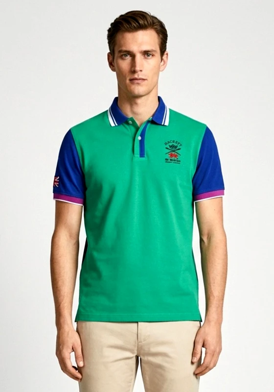 Hackett Hackett Μπλούζα Polo - HM560888 Green/Blue