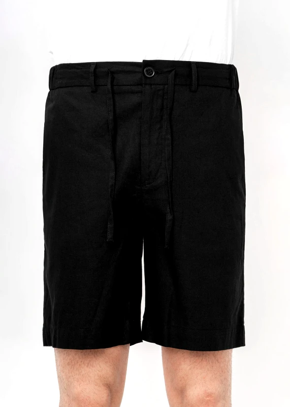 Hamaki-Ho Hamaki Ho Λινή Βερμούδα της σειράς Linen - PB1760H Black