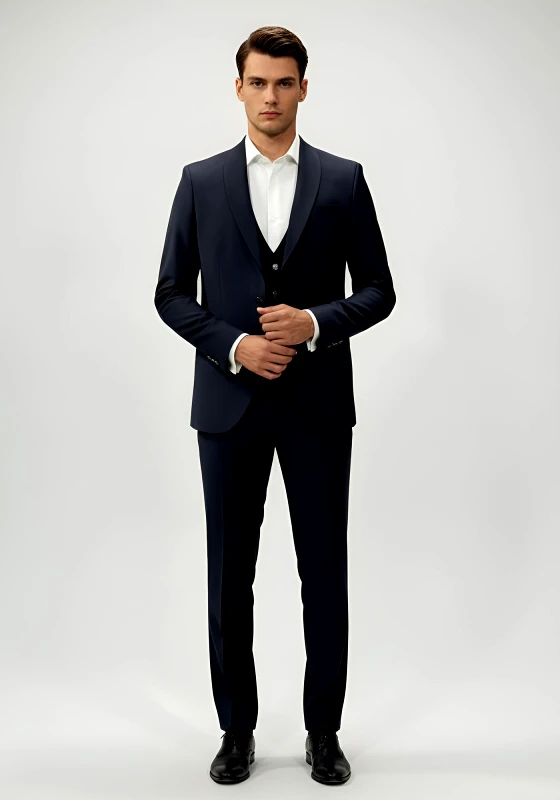 VERSACE 19.69 ABBIGLIAMENTO SPORTIVO SRL V1969 3 Pieces Smokin της σειράς Bruno - 07.36.BRUNO Navy