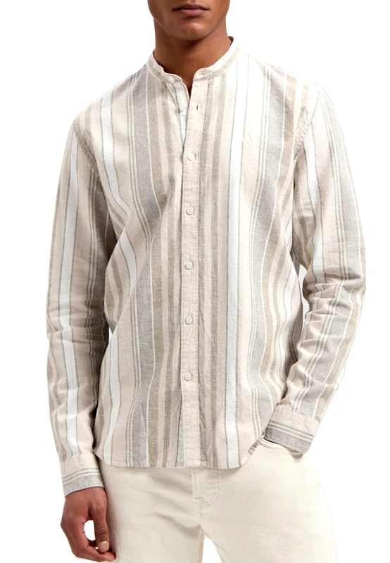 DSTREZZED ΠΟΥΚΑΜΙΣΟ DSTRESSED DS MAO SHIRT IRISH CREAM DSTREZZED