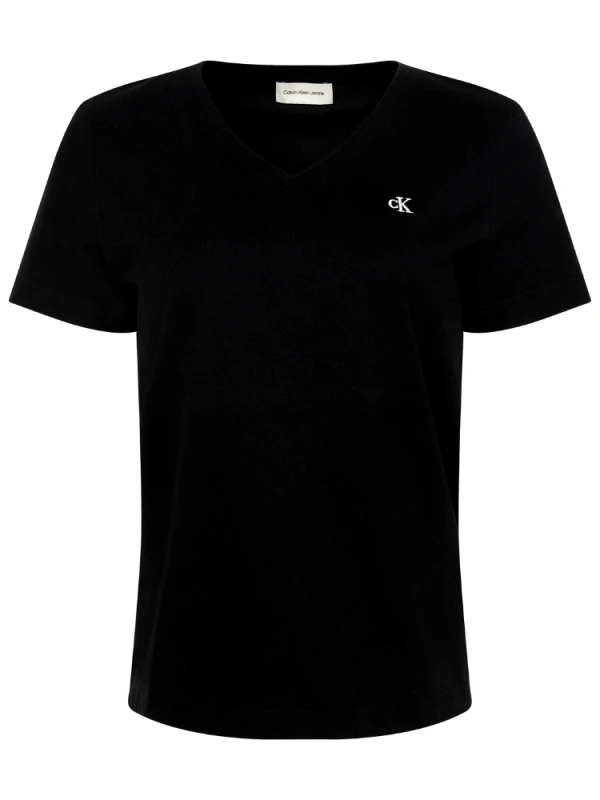 CALVIN KLEIN T-SHIRT CALVIN KLEIN EMBRO MONOGRAM V NECK BLACK CALVIN KLEIN