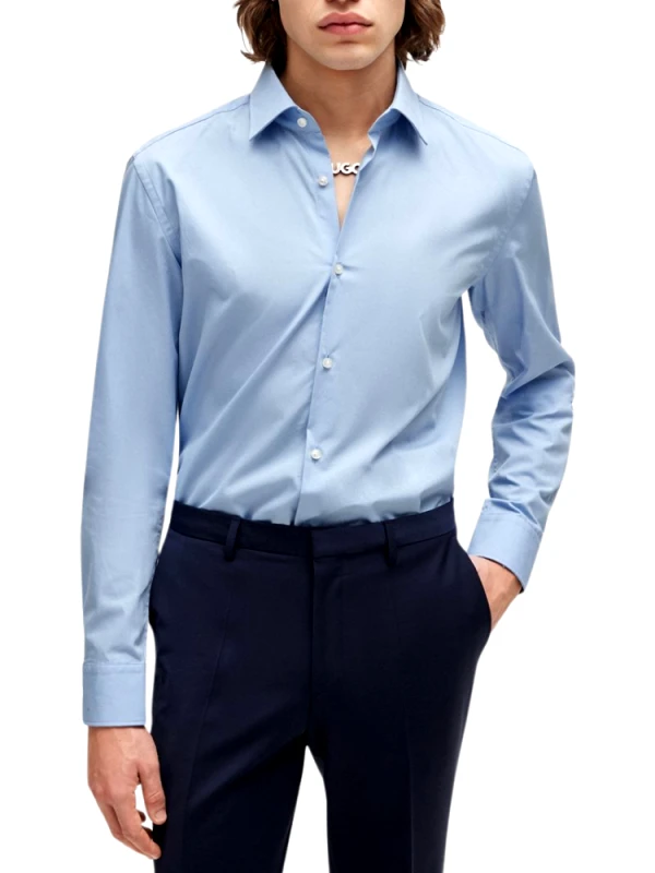 HUGO BOSS ΠΟΥΚΑΜΙΣΟ HUGO BOSS C-JENNO LIGHT/PASTEL BLUE HUGO BOSS