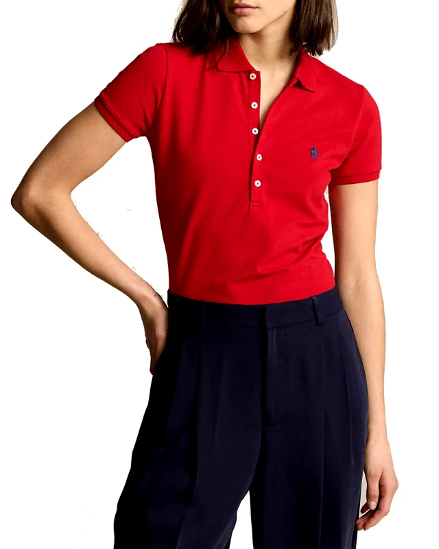 POLO RALPH LAUREN ΓΥΝΑΙΚΕΙΑ ΠΟΛΟ POLO RALPH LAUREN S/S JULIE SLIM FIT STRETCH RED POLO RALPH LAUREN