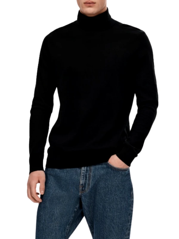 SELECTED ROLL NECK SELECTED SLHBERGB BLACK SELECTED