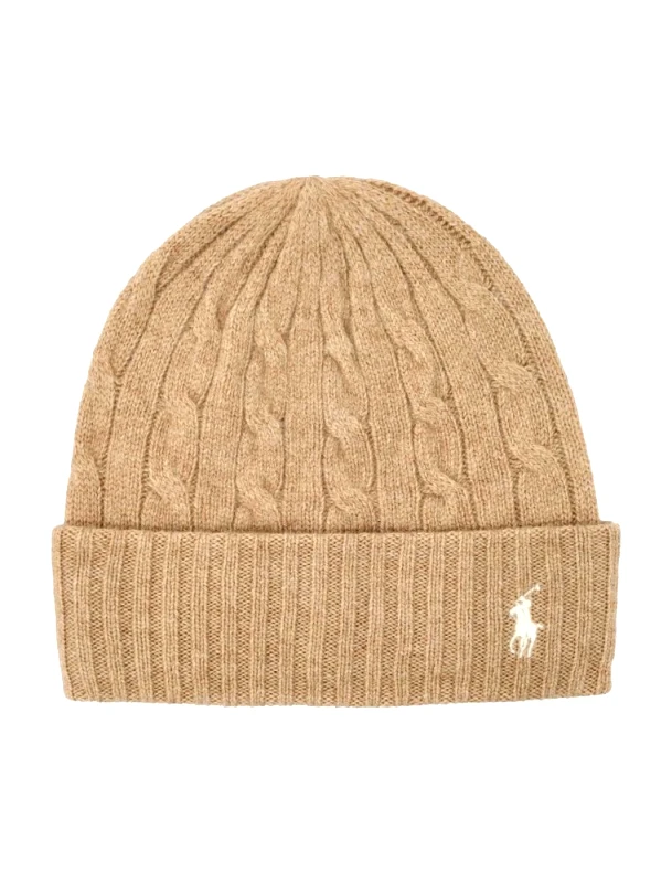 POLO RALPH LAUREN ΓΥΝΑΙΚΕΙΟ ΣΚΟΥΦΟ POLO RALPH LAUREN CABLE KNIT WOOL CASHMERE ECHO CAMEL POLO RALPH LAUREN