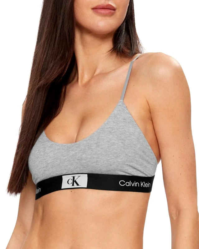 CALVIN KLEIN ΕΣΩΡΟΥΧΟ CALVIN KLEIN UNLINED BRALETTE GREY HEATHER CALVIN KLEIN