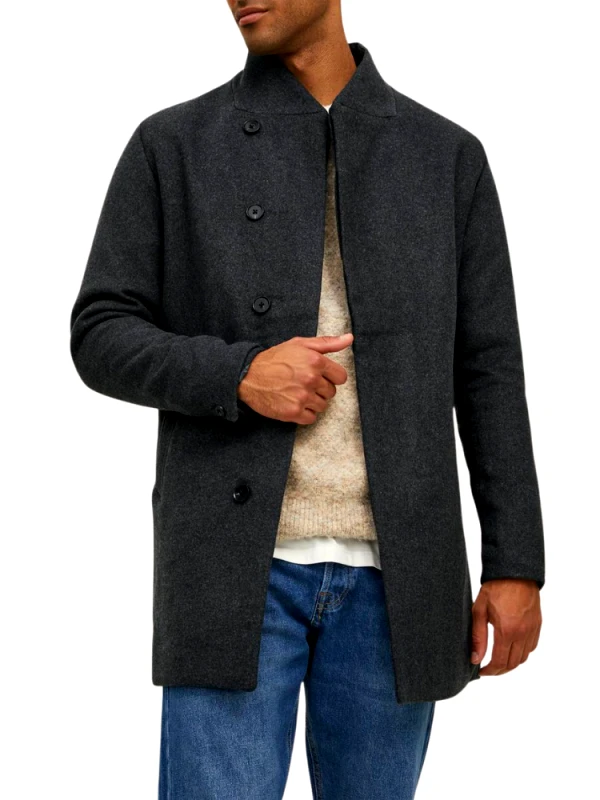 JACK&JONES ΠΑΛΤΟ JACK & JONES JWHCOLLUM WOOL COAT GREY JACK&JONES