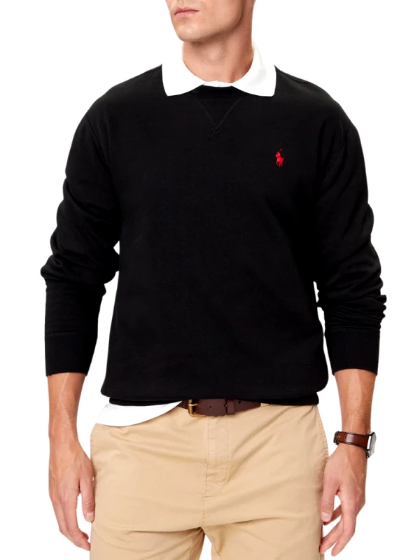 POLO RALPH LAUREN ΦΟΥΤΕΡ POLO RALPH LAUREN LSCNM2-LONG SLEEVE-SWEATSHIRT BLACK POLO RALPH LAUREN