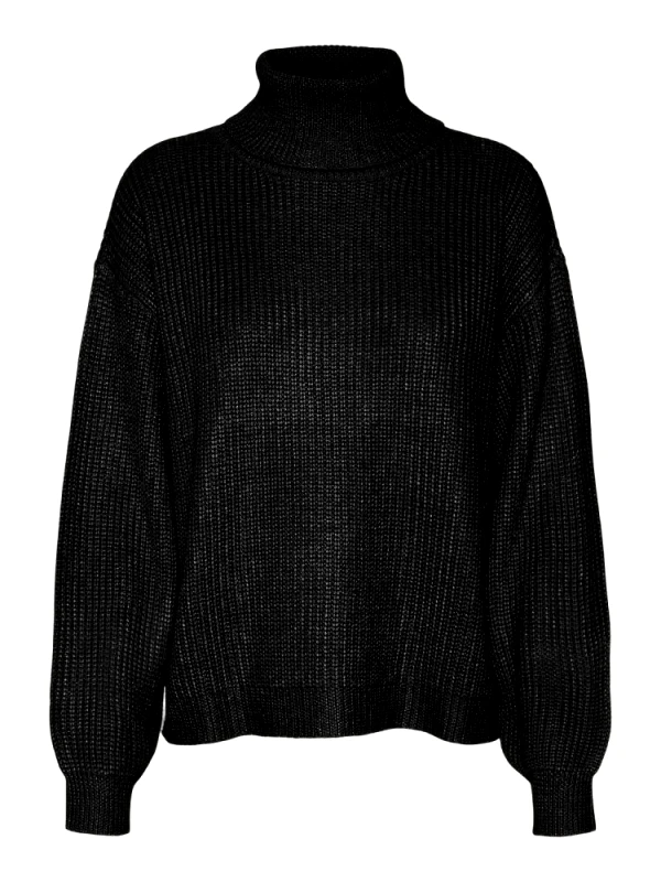 VERO MODA ΠΛΕΚΤΑ VERO MODA VMAMELIA LS COWLNECK PULLOVER BLACK VERO MODA