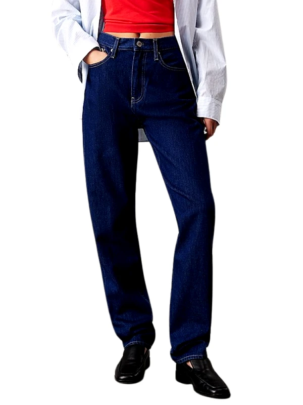 CALVIN KLEIN ΤΖΙΝ CALVIN KLEIN AUTHENTIC SLIM STRAIGHT DENIM RINSE BLUE CALVIN KLEIN