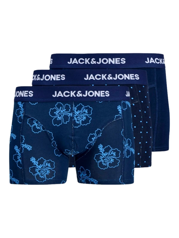 JACK&JONES ΕΣΩΡΟΥΧΑ 3ΤΕΜ. JACK & JONES JACANTHONY PRINT 3 PACK PAGEANT BLUE - NAVY JACK&JONES