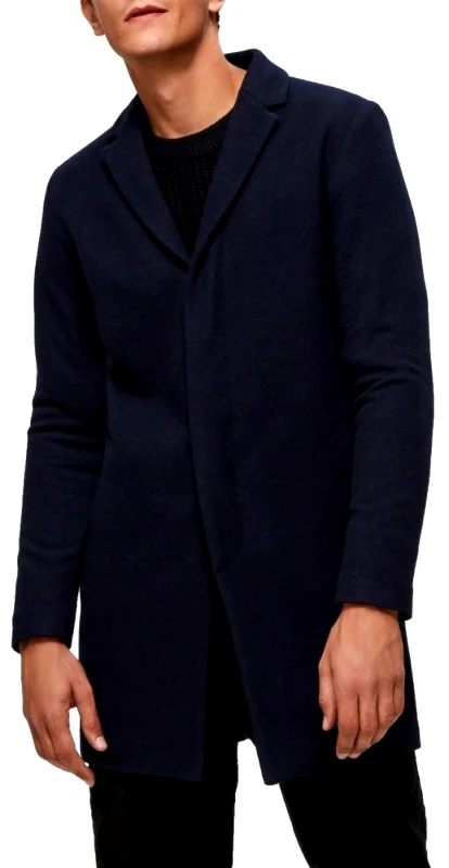SELECTED ΑΝΔΡΙΚΟ ΠΑΛΤΟ SELECTED SLIM WOOL COAT BLUE SELECTED