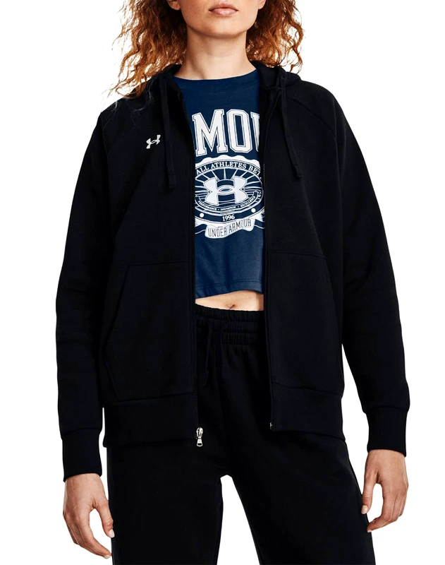 UNDER ARMOUR UNDER ARMOUR Women''s UA Rival Fleece Full-Zip Hoodie 1379497-001 Black