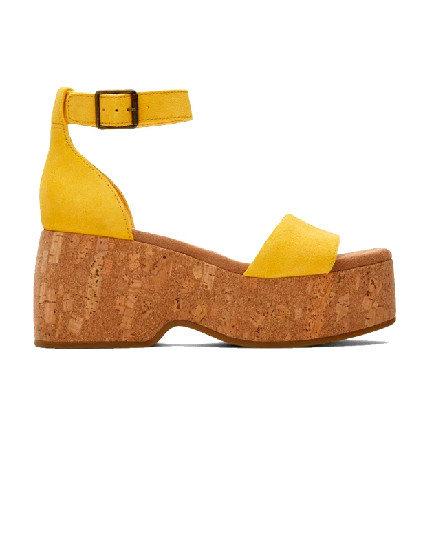 TOMS TOMS PIN YEL SUEDE WM LAILA SAND 10020761-YELLOW Yellow