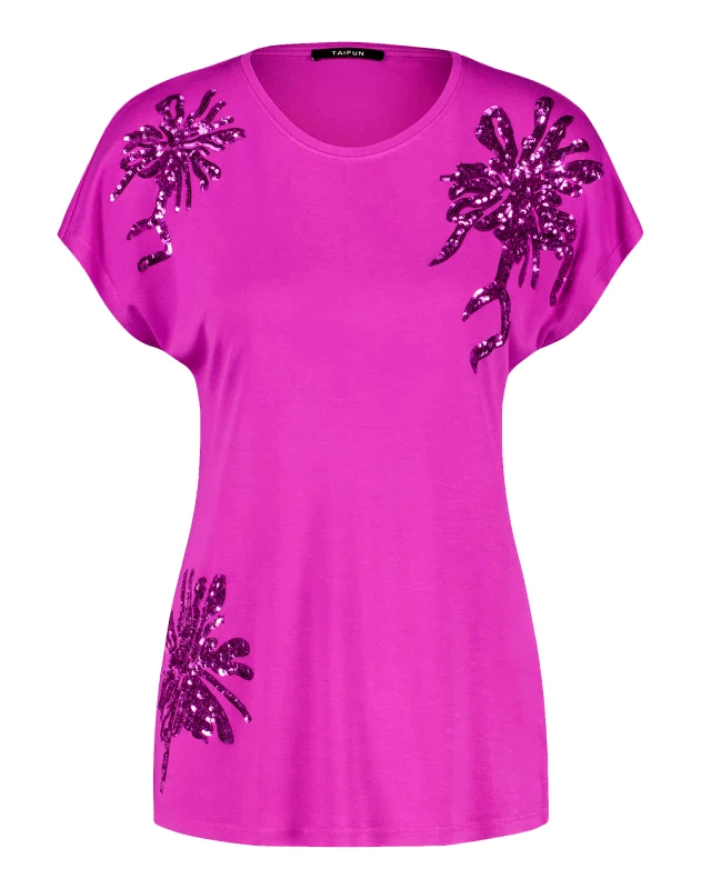 TAIFUN TAIFUN T-SHIRT 1/2 SLEEVE 571339-16138-03420 Fuchsia