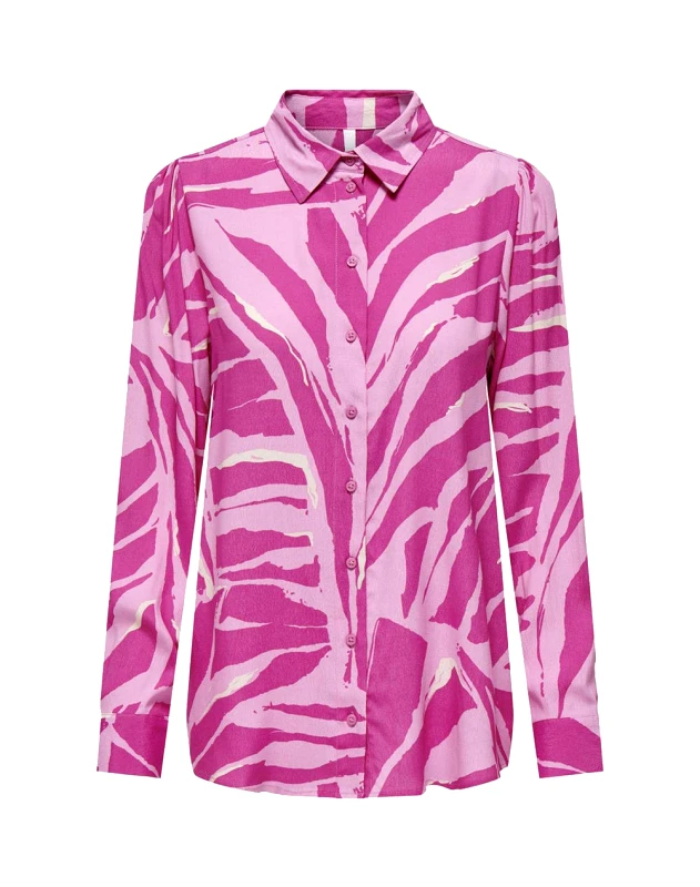 ONLY ONLY ONLGIN L/S OVERSIZED SHIRT PTM 15315441-Rebel tigerBegonia Pink Violet