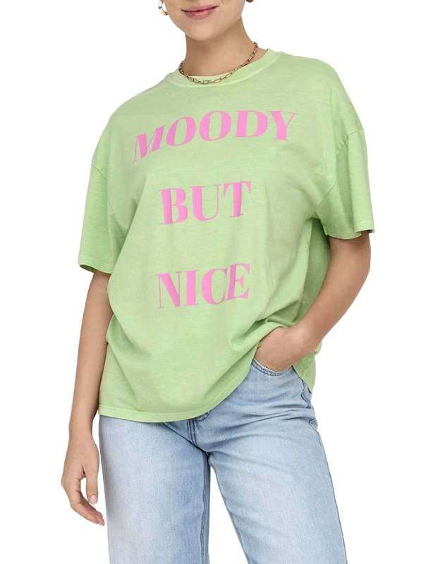 ONLY ONLY ONLRILLY S/S MOOD TOP BOX JRS 15316994-Spring BouquetMoody LightGreen