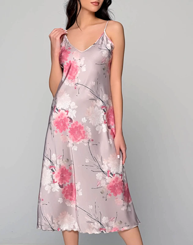 MILENA BY PARIS MILENA ΝΥΧΤΙΚΟ ΜΑΞΙ + STRING ΣΑΤΕΝ 003433-023 Mixed