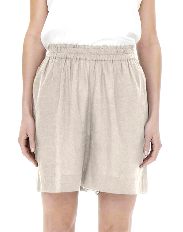 ONLY ONLY ONLTOKYO HW LINEN BLEND SHORTS PNT NOOS 15259587-Moonbeam Ecru