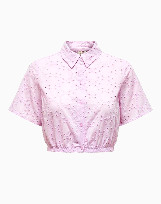ONLY ONLY ONLKALA ALICIA SHORT EMB SHIRT LIFE WVN 15319138-Pirouette LightPink