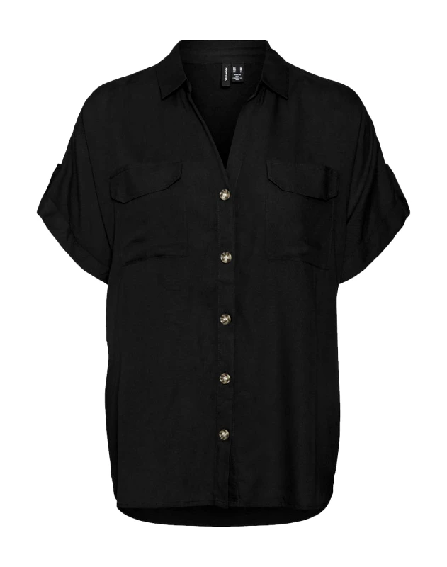 VERO MODA VERO MODA VMBUMPY S/S SHIRT WVN GA NOOS 10310139-BLACK Black