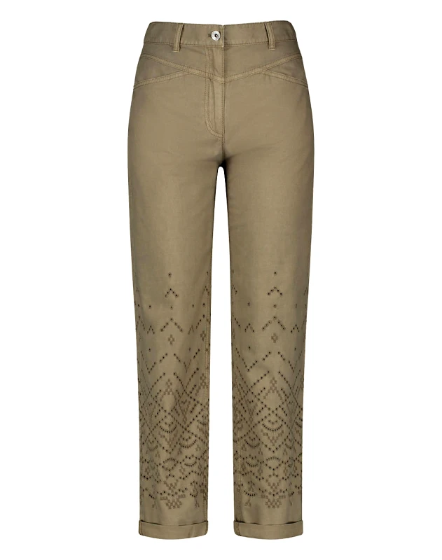 GERRY WEBER GERRY WEBER PANT LEISURE CROPPED 222071-66240-96900 Olive