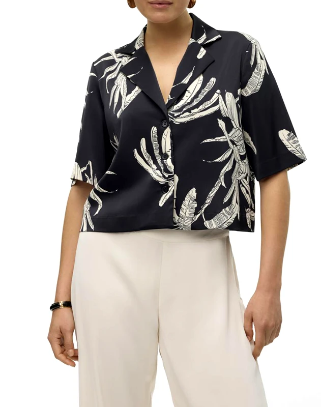 AWARE BY VERO MODA AWARE BY VERO MODA VMKEILA SS CROPPED SHIRT VMA 10307628-BlackBONNI Black