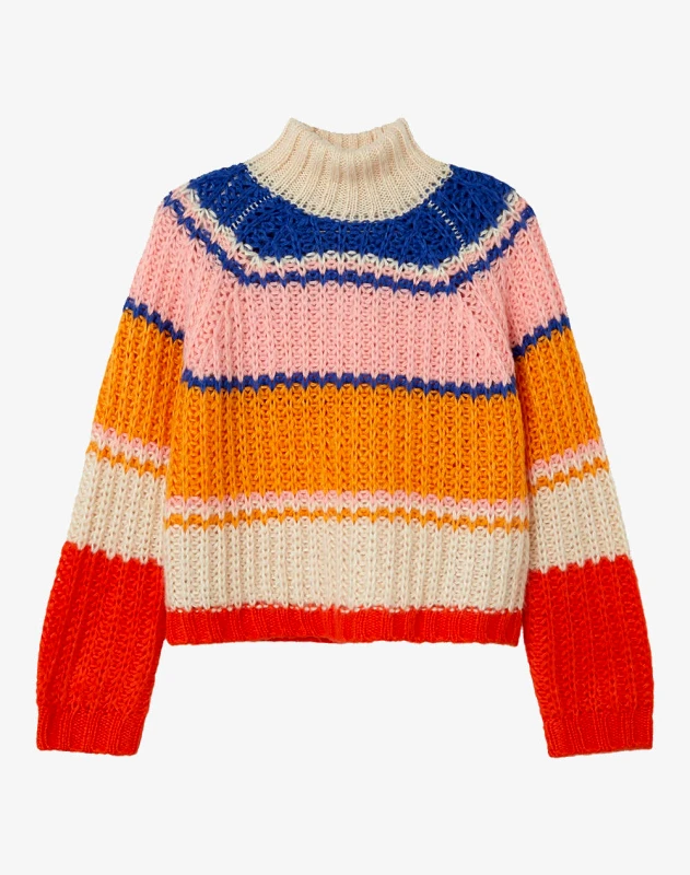 NAME IT NAME IT NKFNAMETTE LOOSE TURTLE NECK KNIT 13221504-Buttercream Multi