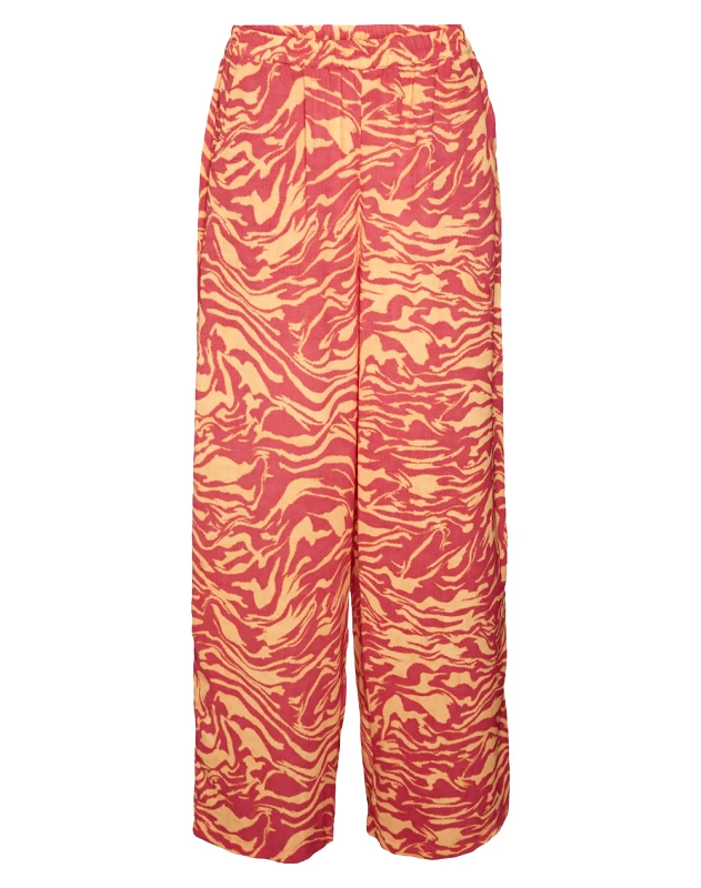 VERO MODA VERO MODA FEBVMILONA HW WIDE PANTS WVN BTQ GA 10305435-Raspberry Sorbet Orange