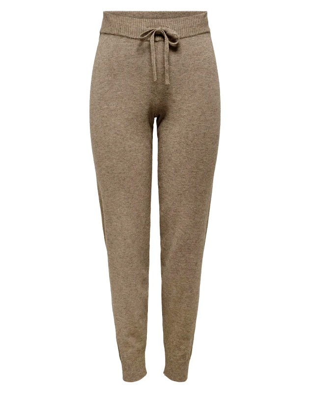 ONLY ONLY ONLIBI MW TIE PANT CC KNT 15326094-Malt BallMelange Tan