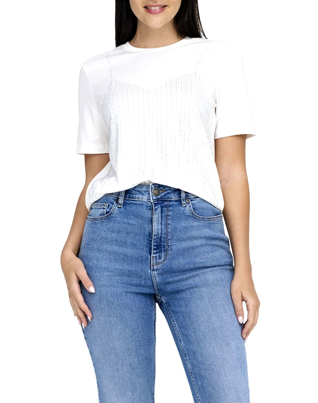 ONLY ONLY ONLBILLIE LIFE S/S TOP JRS 15333617-Cloud Dancer OffWhite