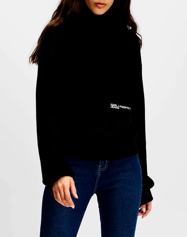 KARL LAGERFELD JEANS KARL LAGERFELD JEANS KLJ OVERSIZED ROLLNECK SWEATER 246J2003-J101 Black