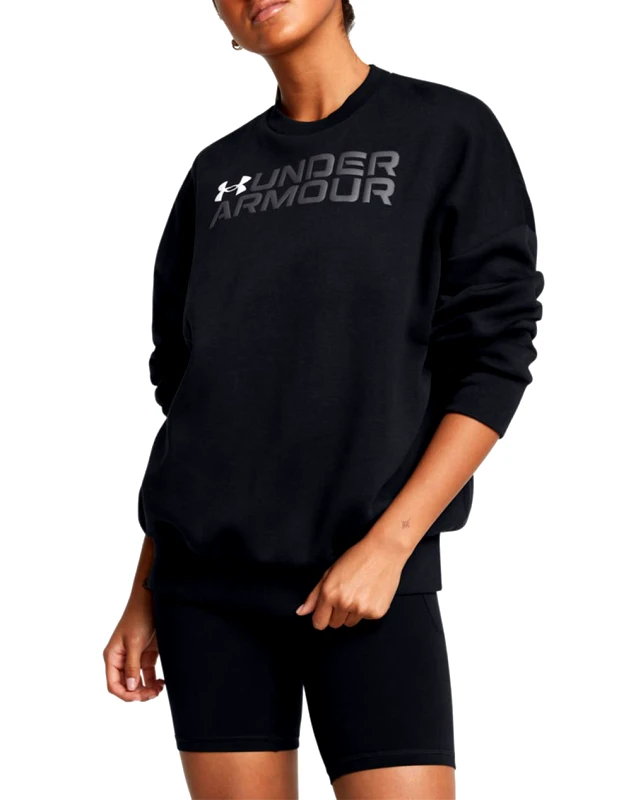 UNDER ARMOUR UNDER ARMOUR Rival Fleece WordmarkOS Crew 1386513-001 Black