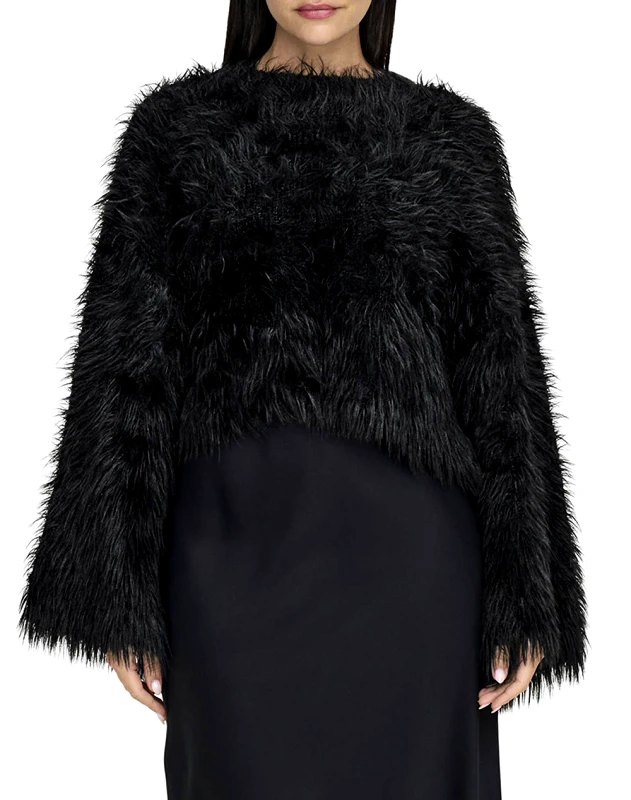 ONLY ONLY ONLFIONA LS O-NECK KNT 15332534-BLACK Black