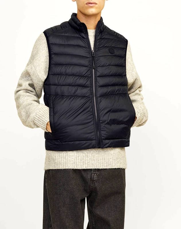 JACK&JONES JACK&JONES JJESPRINT BODYWARMER COLLAR NOOS 12258457-BlackSOLID Black