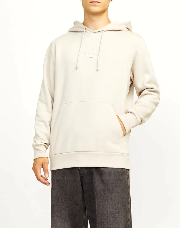 JACK&JONES JACK&JONES JPRBLUARCHIE SWEAT HOOD NOOS 12216335-Moonbeam Cream