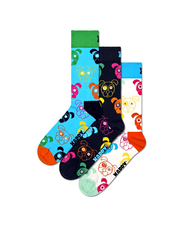 HAPPY SOCKS HAPPY SOCKS 3-Pack Mixed Dog Socks Gift Set XDOG08-0150-1000 Multi