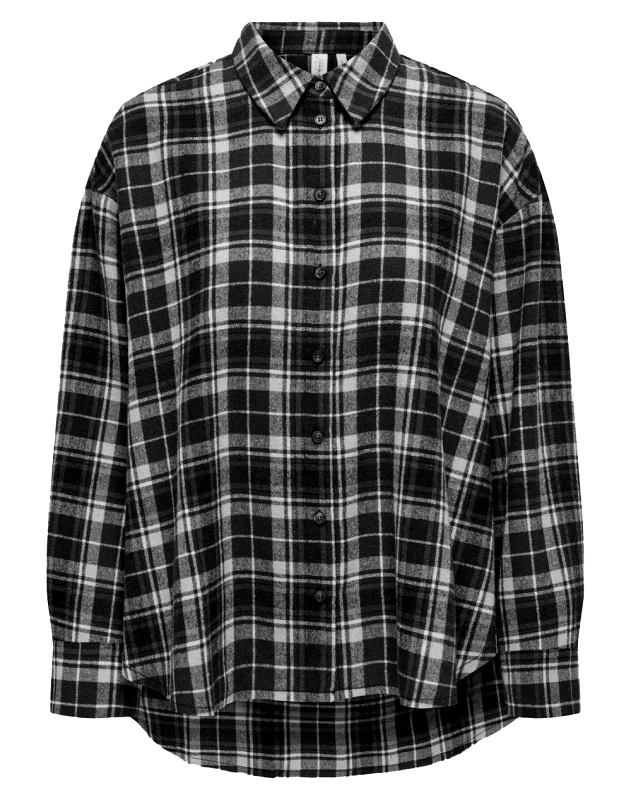 ONLY ONLY ONLNEW GRACE FIE LS REG CHECK SHIRT WVN 15331718-BLACK Black