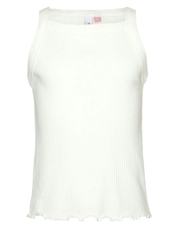VERO MODA VERO MODA VMLAVENDER SL RIB TOP JRS GIRL 10285311-Snow White OffWhite