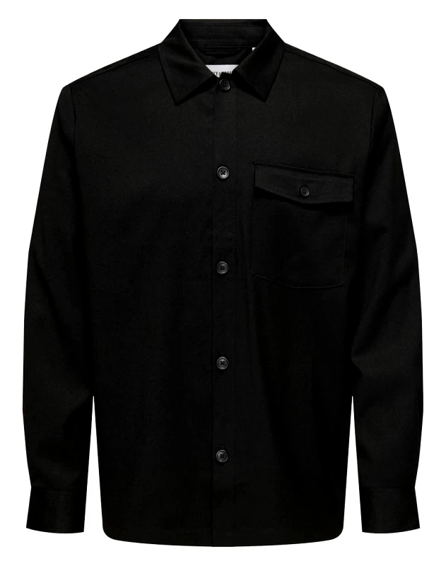 ONLY&SONS ONLY&SONS ONSEVEN LIFE LS 0036 SHIRT 22030352-BLACK Black