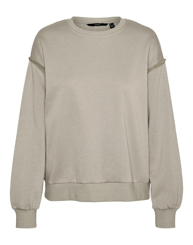VERO MODA VERO MODA VMDAISY PEARL SWEAT JRS BOO GA 10321355-Moon Rock Gray