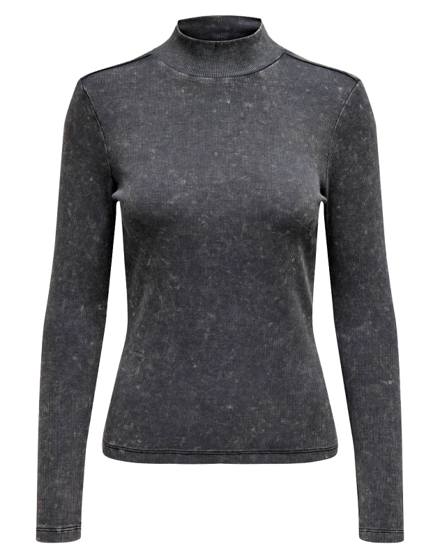 ONLY ONLY ONLVALERIE L/S HIGHNECK TOP CC JRS 15326876-BLACK JetBlack