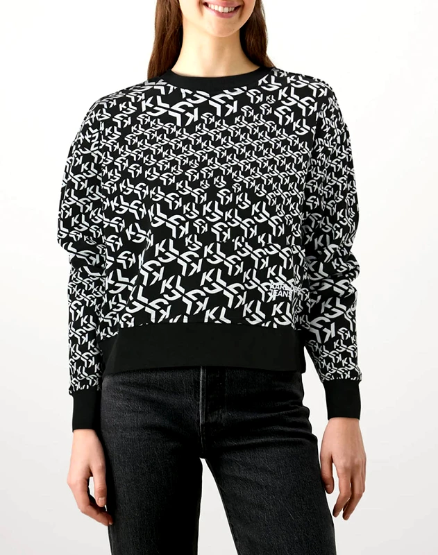KARL LAGERFELD JEANS KARL LAGERFELD JEANS KLJ REGULAR MONOGRAM SWEAT 246J1803-J188 Black
