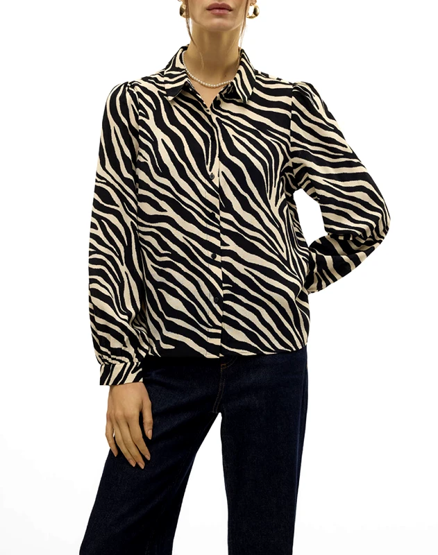 VERO MODA VERO MODA VMTEAGAN L/S SHIRT WVN BTQ GA 10323095-Birch Multi