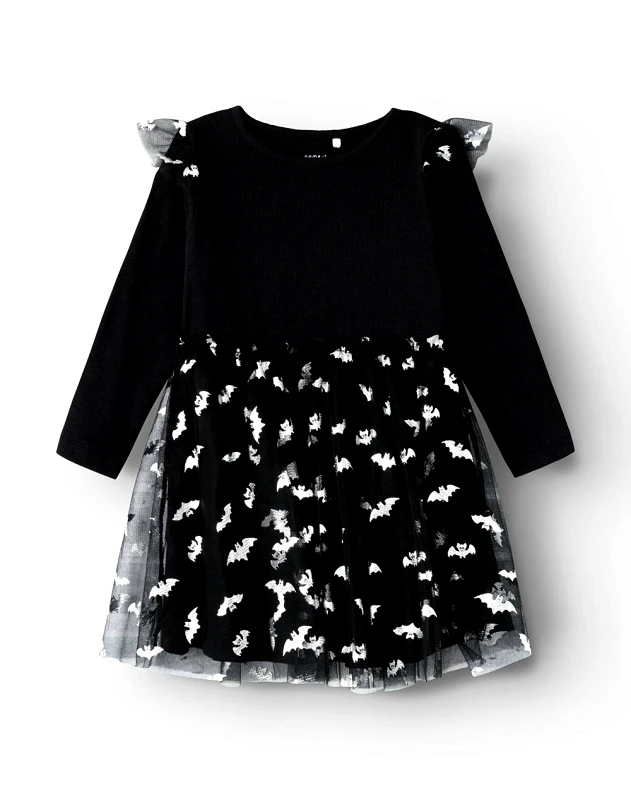 NAME IT NAME IT NMFOTTOLINE TULLE SKIRT LS DRESS 13233015-BLACK Black