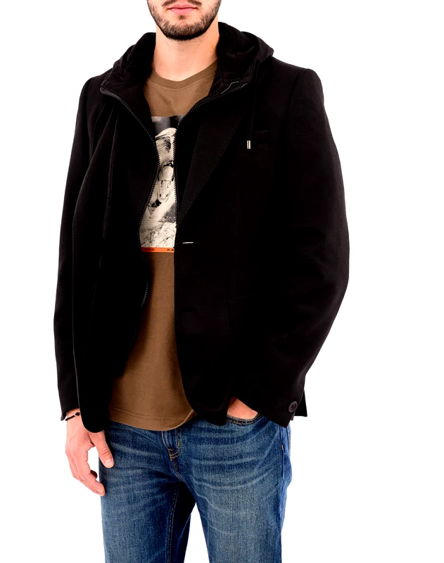 DAVID HECTOR DAVID HECTOR ΣΑΚΑΚΙ ΜΕ ΚΟΥΚΟΥΛΑ 08.34.HOOD BLAZER-BLACK Black