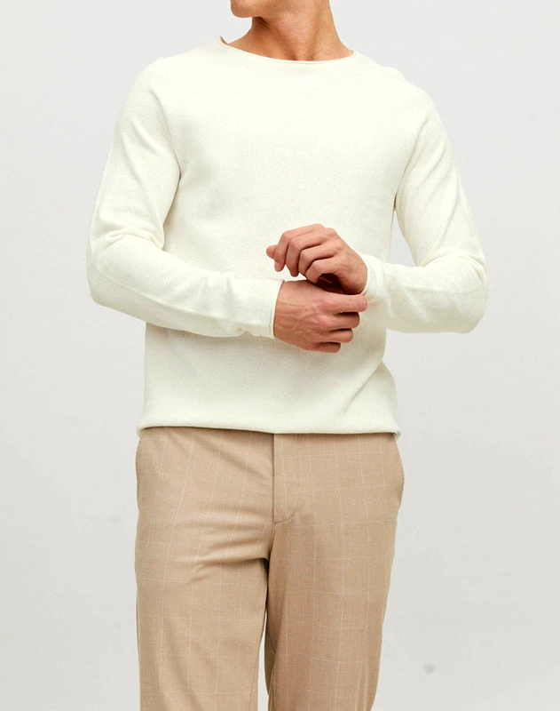 JACK&JONES JACK&JONES ΠΛΕΚΤΟ JJEHILL KNIT CREW NECK NOOS ΠΛΕΚΤΟ 12157321-Cloud Dancer OffWhite