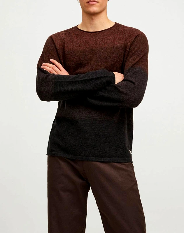 JACK&JONES JACK&JONES ΠΛΕΚΤΟ JJEHILL KNIT CREW NECK NOOS ΠΛΕΚΤΟ 12157321-Mulch DarkBrown