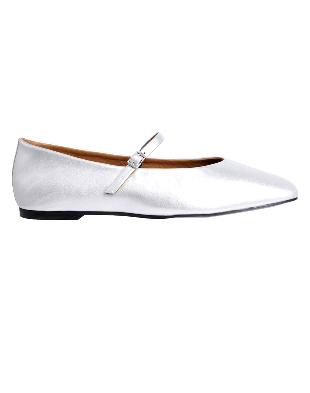 CALVIN KLEIN CALVIN KLEIN JEANS MARY JANE BALLERINA - MET HW0HW02269-02Y MetallicSilver