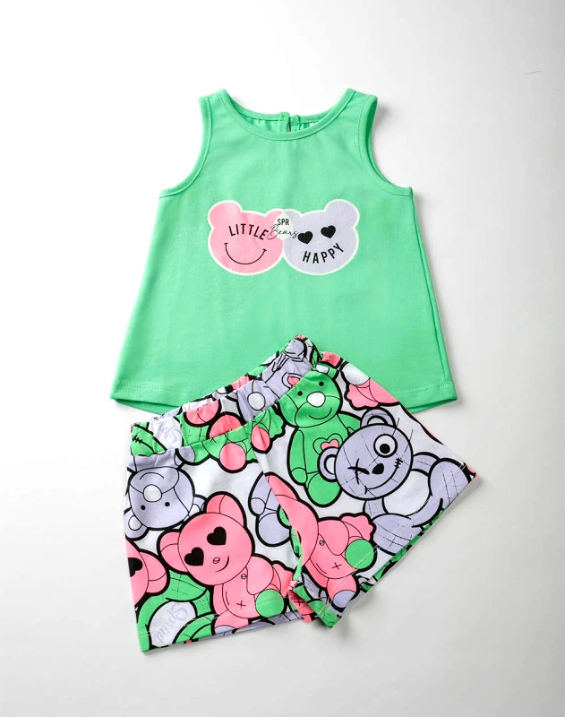 SPRINT SPRINT SET BABY GIRL WITH SHORTS 231-2003-S526 Green